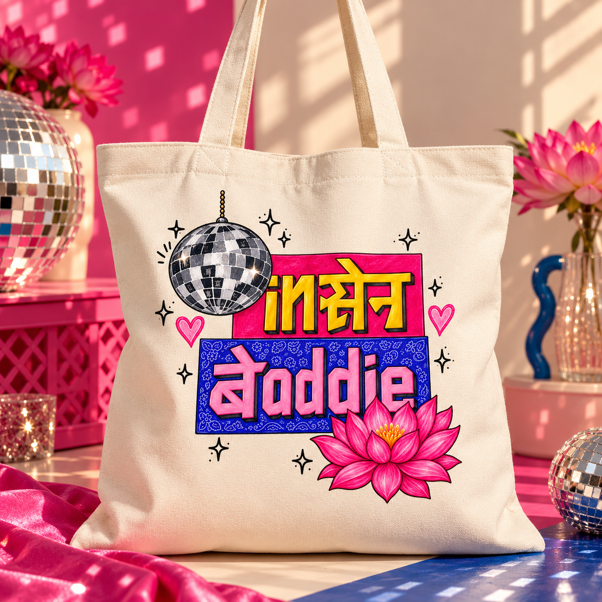 Disco Lotus Baddie Tote