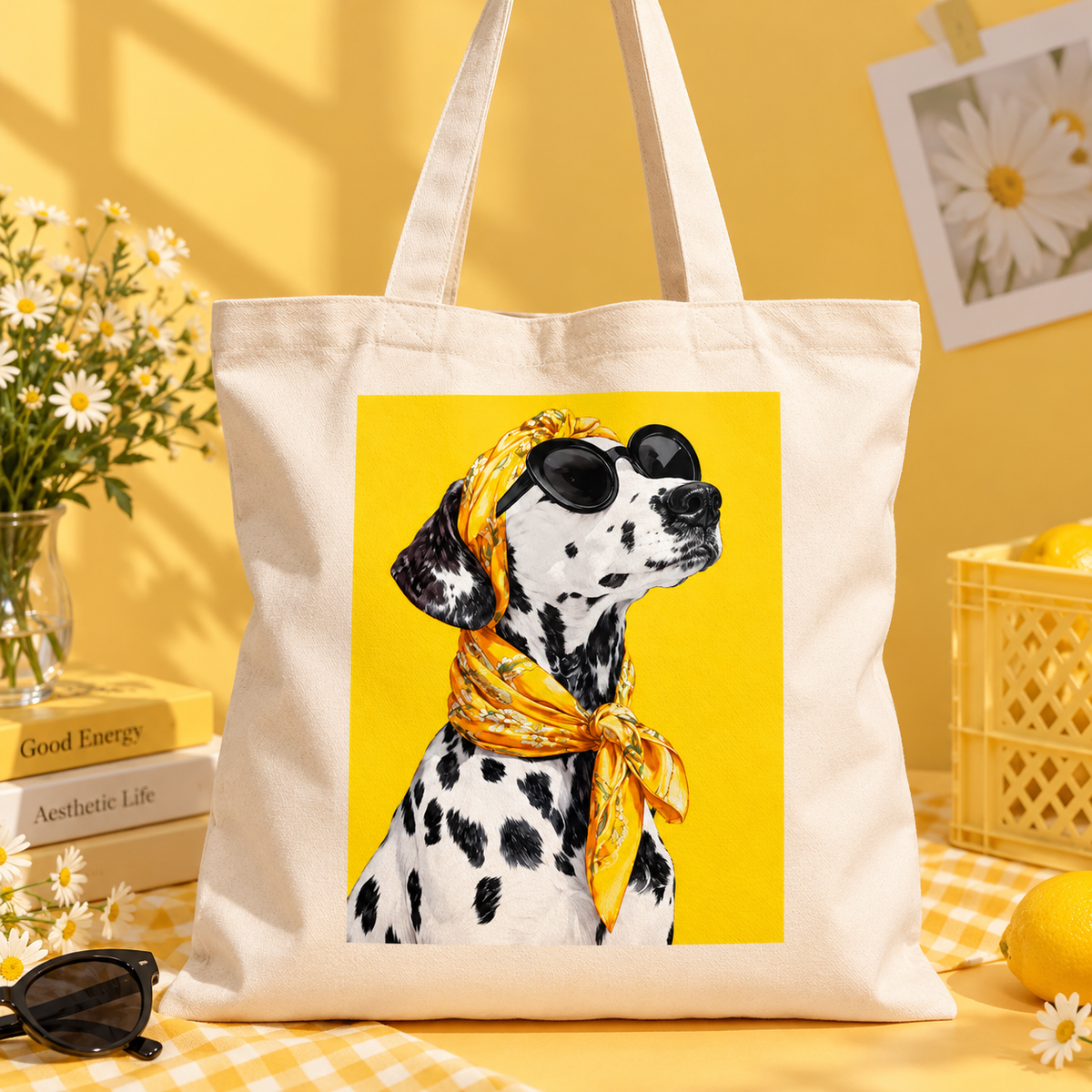 Sunny Dalmatian Tote Still Life